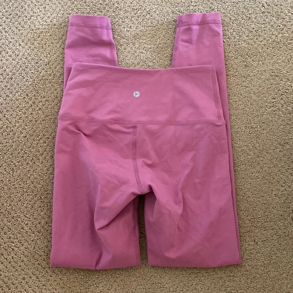 Pink High Waisted Full Length Leggings - Picture 2 of 2